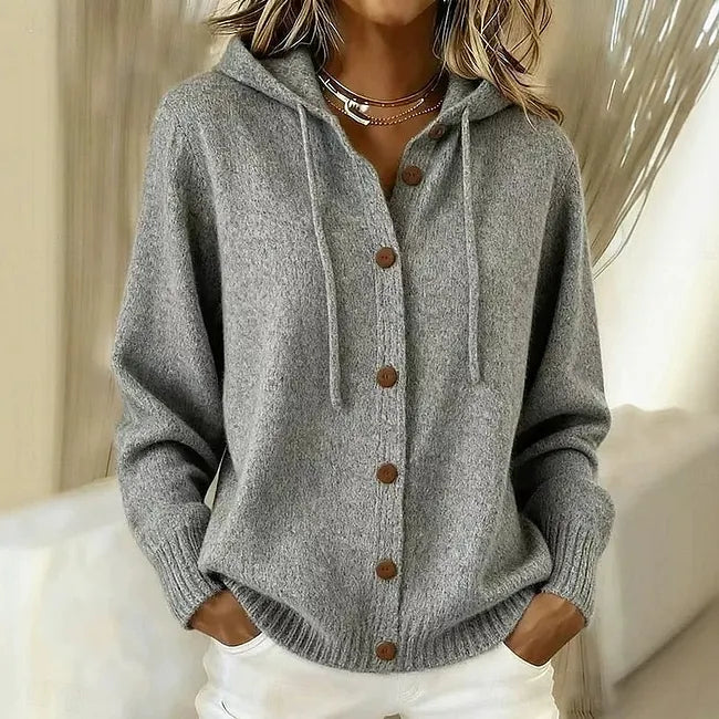 Hooded Button Cardigan