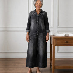 Imani | Vintage Washed Button-Through Denim Dress