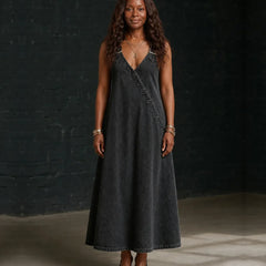 Bianca | Long Button-Through Denim Dress