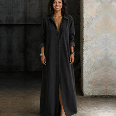 Nia | Button-Through Denim Dress