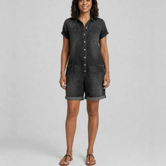 Jada | Short Vintage Denim-Look Overall