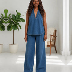 Destiny | Vintage Washed Soft Denim Two-Piece Set