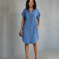 Kiara | Button-Through Denim Dress