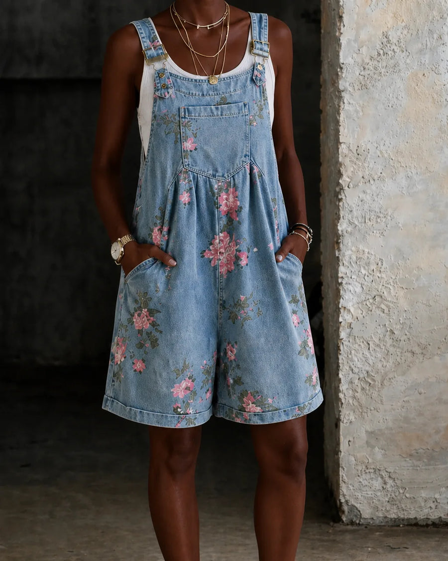Margaux | Floral Denim Jumpsuit