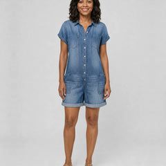 Jada | Short Vintage Denim-Look Overall