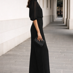 Valentina | Three-Piece Set Comprising a Sheer Camisole and Wide-Leg Pants.
