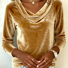Taylor™ | Luxurious Velvet Drape-Neck Top