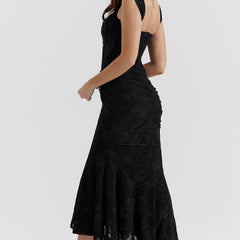 Charlotte | Women's Wedding Guest Lace Ruched Bodycon Dress Evening