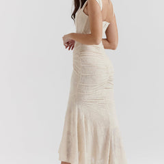Charlotte | Women's Wedding Guest Lace Ruched Bodycon Dress Evening