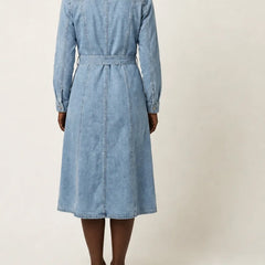 Maribell | Long-Sleeve Denim Maxi Dress