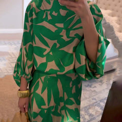 Ashley™ | Two-Piece Printed Set with Lantern Sleeves