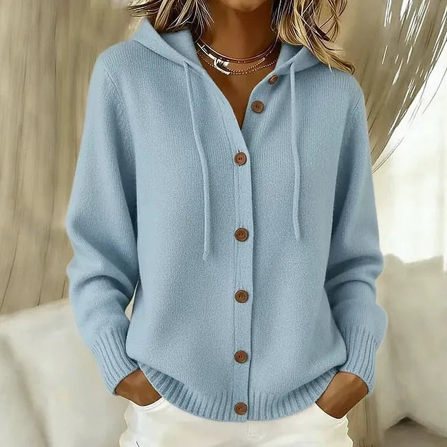 Hooded Button Cardigan