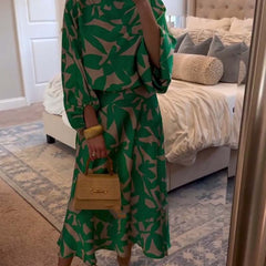 Ashley™ | Two-Piece Printed Set with Lantern Sleeves