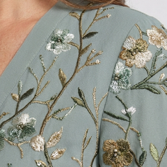 Evadne | Floral V Neck Short Sleeve Maxi Dress