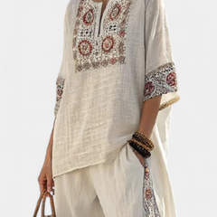Tiziana - Embroidered Wide-Leg Trouser Set
