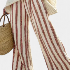 Rosalinda - Rustic Striped Linen Trouser Set