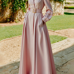 Ceryth | Elegant Pleated Blazer Midi Dress