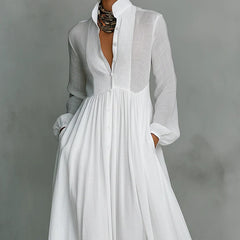 Celine | Flowing Button-Front Maxi Dress