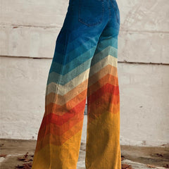Léa - Elegant Retro Zigzag Pants