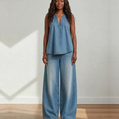 Destiny | Vintage Washed Soft Denim Two-Piece Set