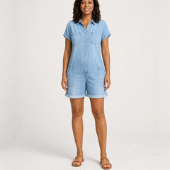 Jada | Short Vintage Denim-Look Overall