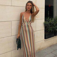 Iris | Women's Wedding Guest Crochet Draped Dress for Beach Wedding