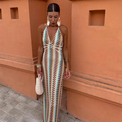 Iris | Women's Wedding Guest Crochet Draped Dress for Beach Wedding