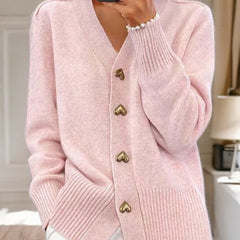 Michaela | Women's V-Neck Button-Front Cardigan