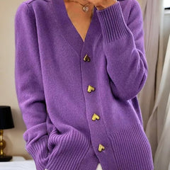 Michaela | Women's V-Neck Button-Front Cardigan