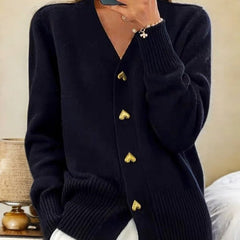 Michaela | Women's V-Neck Button-Front Cardigan