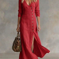 Doris™ Button-Front Maxi Dress