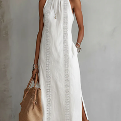 Celine | Sleeveless Lace Detail Midi Dress