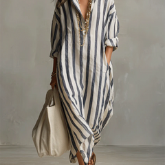 Liora | Stripe Oversized Maxi Dress