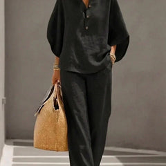 Maribel | Set with Batwing Sleeves and Wide Pants