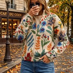 Tabitha™ | Botanical Garden Floral Zip Cardigan