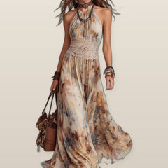Bianca  | Stylish Lace Trim Maxi Dress