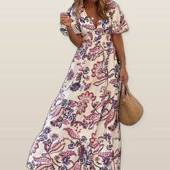 Joan  | Floral Print Puff Sleeve Maxi Dress