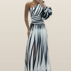 Shiloh | Elegant Striped Maxi Dress