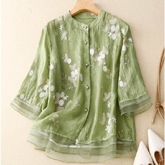 Kourtney™ | Chic Blouse with Floral Accents
